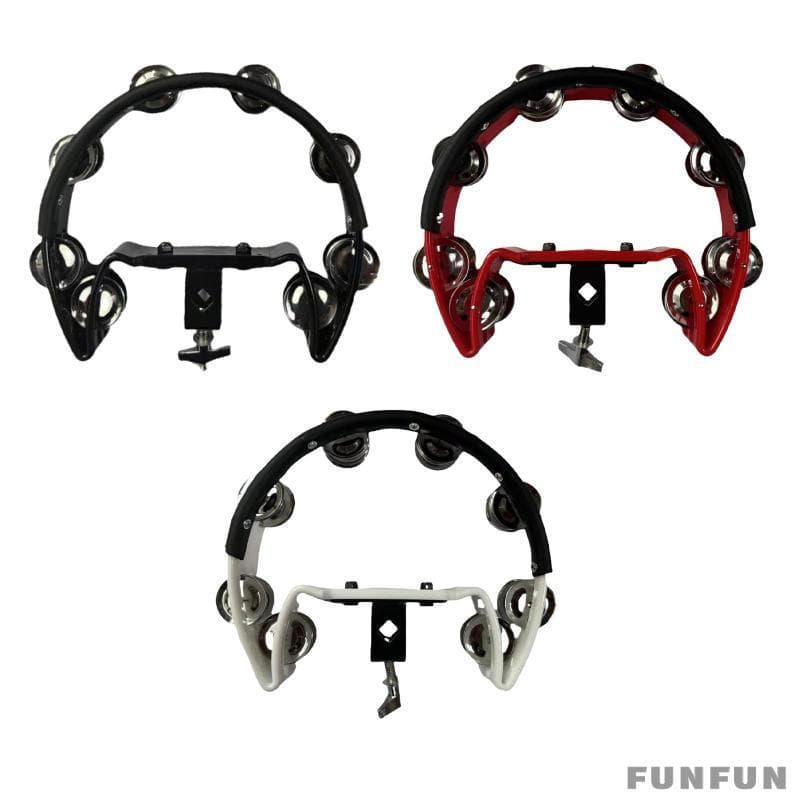 [Funfun] Cymbal Hi Hat Pandeiro Shaker De Aço Inoxidável Sinos De Fileira Única Acessórios De Percussão Conjunto De Bate