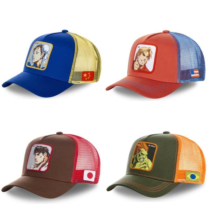 Boné de beisebol de caça de rua de desenho animado de venda quente masculino feminino Anime boné de rede boné de caminho