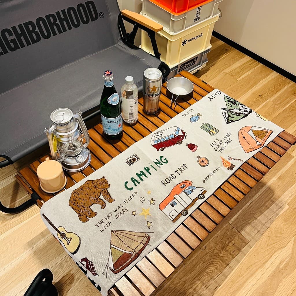 Mesa de jantar em tecido para arte de acampamento, acampamento ao ar livre, mesa doméstica, decoração exclusiva, corredo