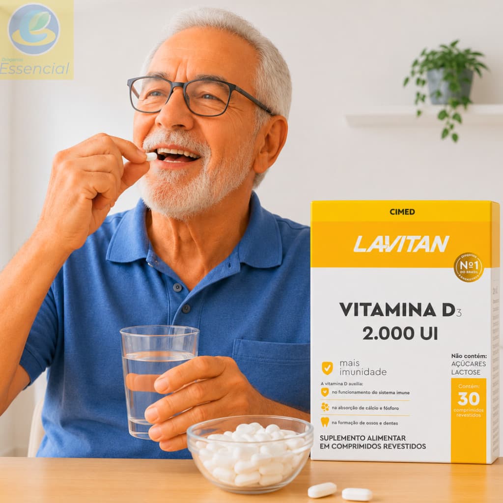 Lavitan Vitamina D3 2000UI 30 Comp Suplemento Osso Cálcio Dentes Adulto Preço Imunidade Promoção
