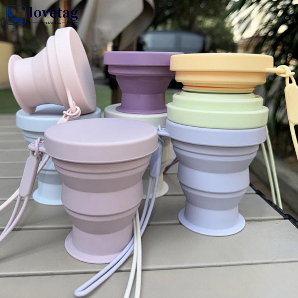 LOVETAG Portátil Dobrável Copo De Água Grau Alimentício Silicone Caneca Acampamento Beber Para Ao Ar Livre Acessório G9X