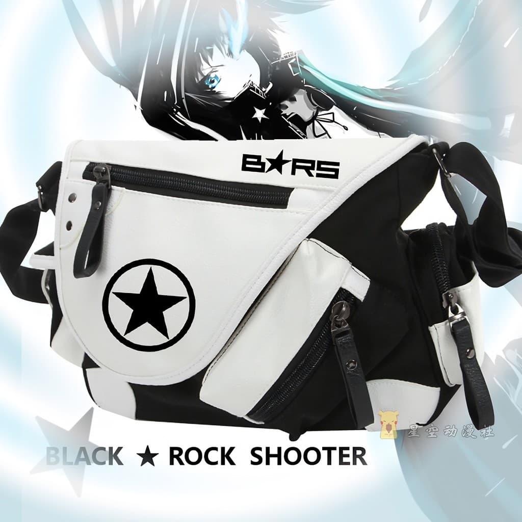 Anime masculino feminino bolsa de ombro preto Rock sagitário mercadoria saco do mensageiro BRS mochila couro patente lon