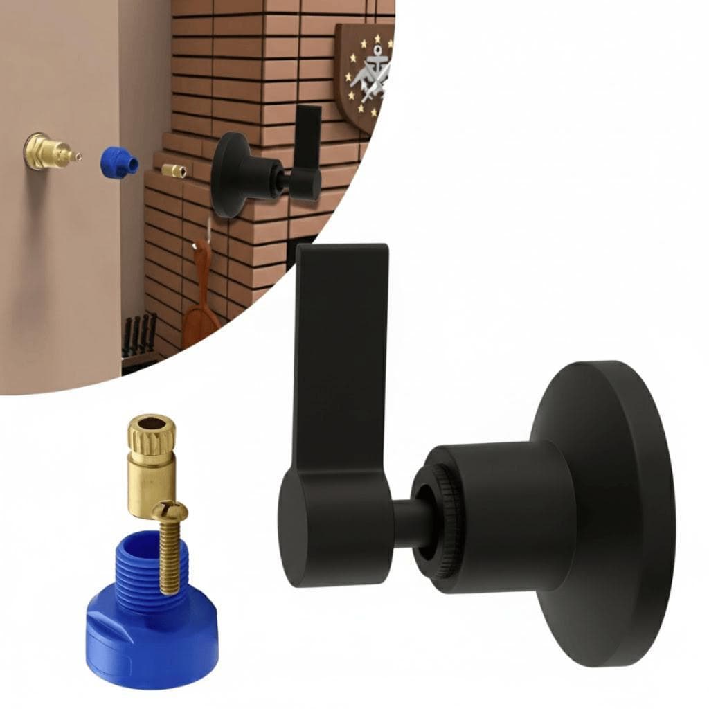 Kit Acabamento Para Registro de Chuveiro Misto Preto c/ Conversor Compatível com Docol e Deca