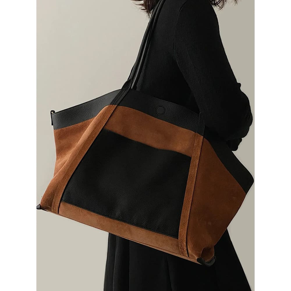 Bolsa Flip 2026 primavera novo estilo camurça fosca sacola de grande capacidade dupla face multiuso bolsa de ombro portá