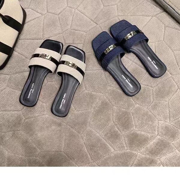 | slippers | ◎Sandálias chinelos femininos 2025 verão novo estilo chinelos planos femininos desgaste exterior Denim chin