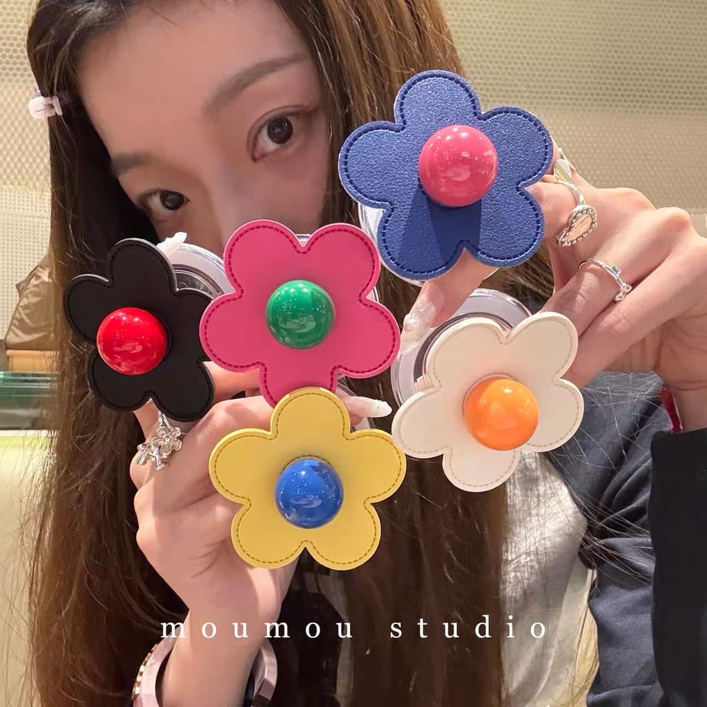 magsafe popsocket griptok magsafe Dopamina cor flores de couro adequado para Apple Magsafe magnético telefone móvel Airb
