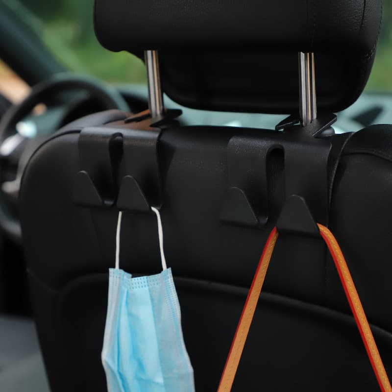 Cabeça dupla gancho de carro multifuncional assento de carro volta armazenamento gancho criativo DIY suprimentos interio