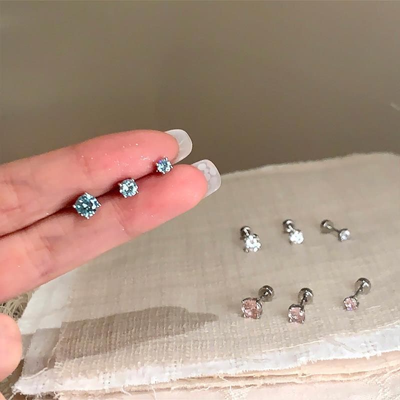 Orelha levantando bi Backup médico titânio aço Strobe diamante brincos pequenos requintados brincos femininos dormir liv