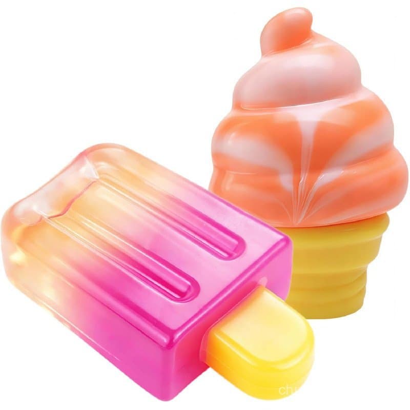 Conjunto de Brinquedos Squishy de Sorvete, Casquinha de Sorvete e Picolé, Brinquedo Squishy de Sorvete para Lembrancinha