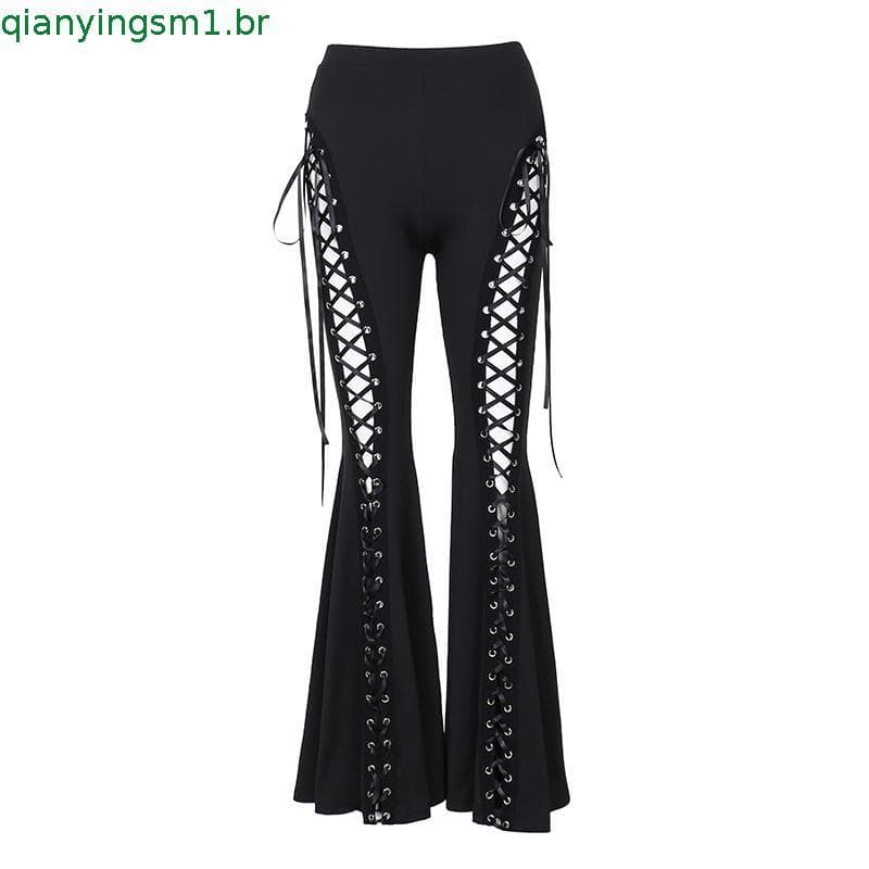 Calças BO Elasticity Flare Para Mulheres E Meninas Estilo Streetwear Roupa Confortável
