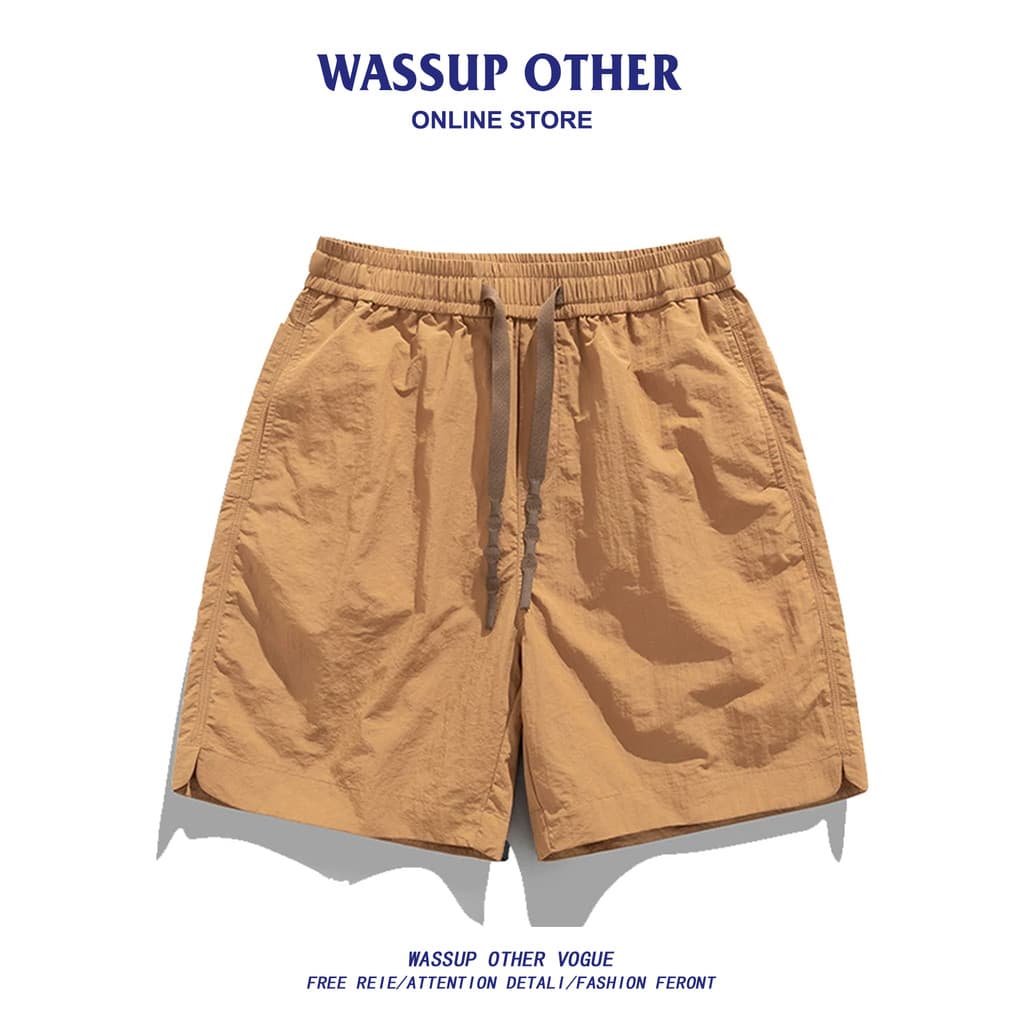 WASSUP ISSUE Shorts de secagem rápida de seda gelo americano masculino verão Street Wear solto praia lazer esportes calç