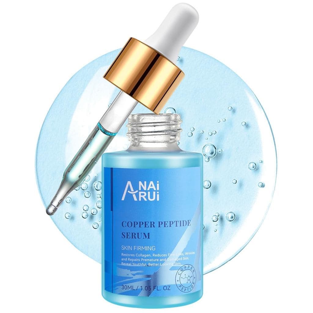 ANAIRUICopperPeptidesSerumforFace-Ghk-CuPeptideSerum+HyaluronicAcid-ReducesFineLines&Wrinkles,PlumpingandRadiant,1.fl.Oz