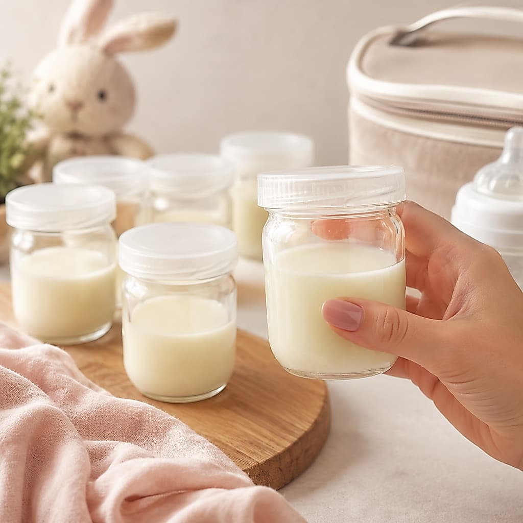Potes de Vidro para Armazenar Leite Materno | Papinha | Doce caseiro 200ml