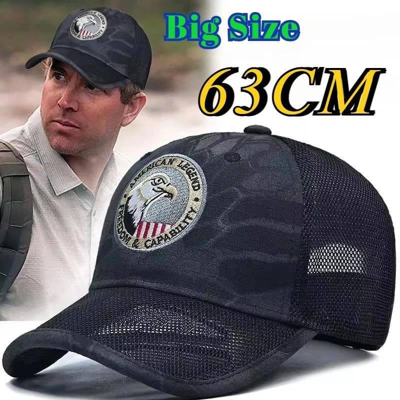 Grande Cabeça XL 60cm 64cm Homem Plus Size Malha Bonés De Beisebol Adulto Ao Ar Livre Camo Chapéu De Sol Esporte Snapbac
