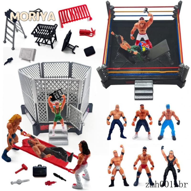 Cena de personagem de Luta Livre WWE Figura de Ação modelo Conjunto Gladiador Wrestling fantoches Criancas brinquedos