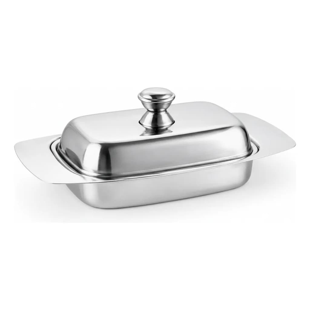 Manteigueira Inox com Tampa para Manteiga e Organização da Cozinha