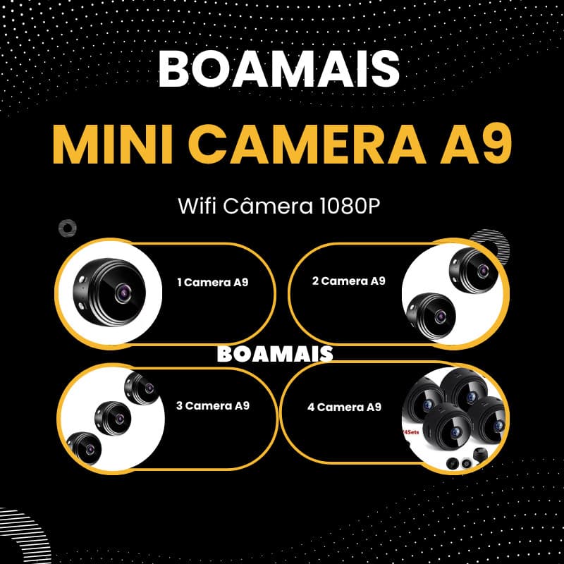Câmera Sem Fio A9 Mini HD Com Sensor De Movimento Wi-Fi E Montagem Fixa + Rotativa