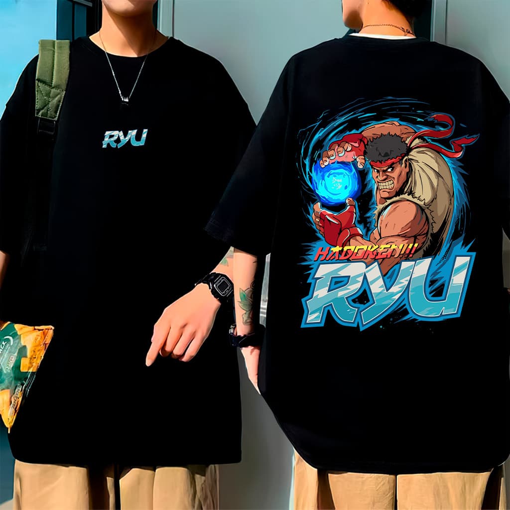 Camiseta Luta Anime Ryu Jogo Game Geek Hadouken Street Fighter Camisa