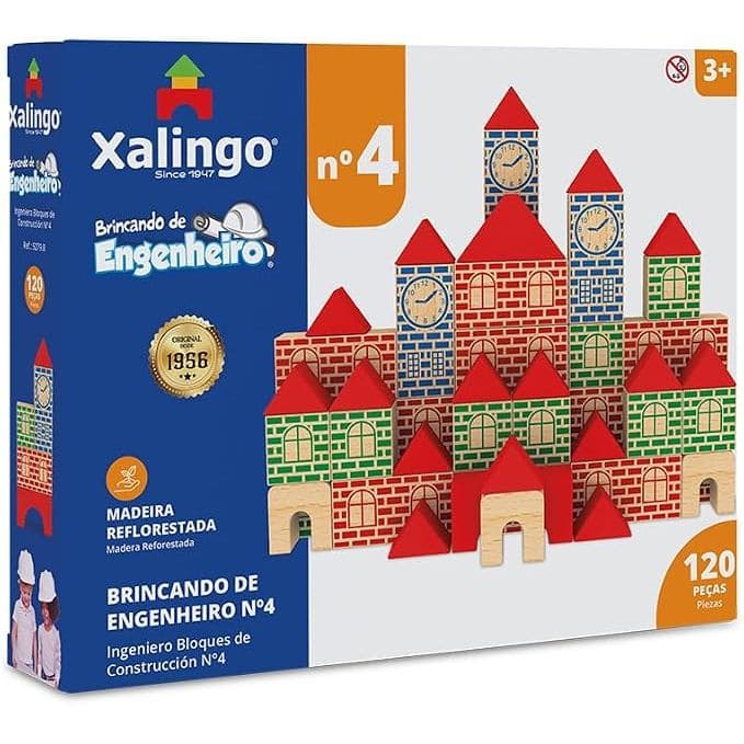 Blocos De Montar Brincando Engenheiro 120 Peças - Xalingo