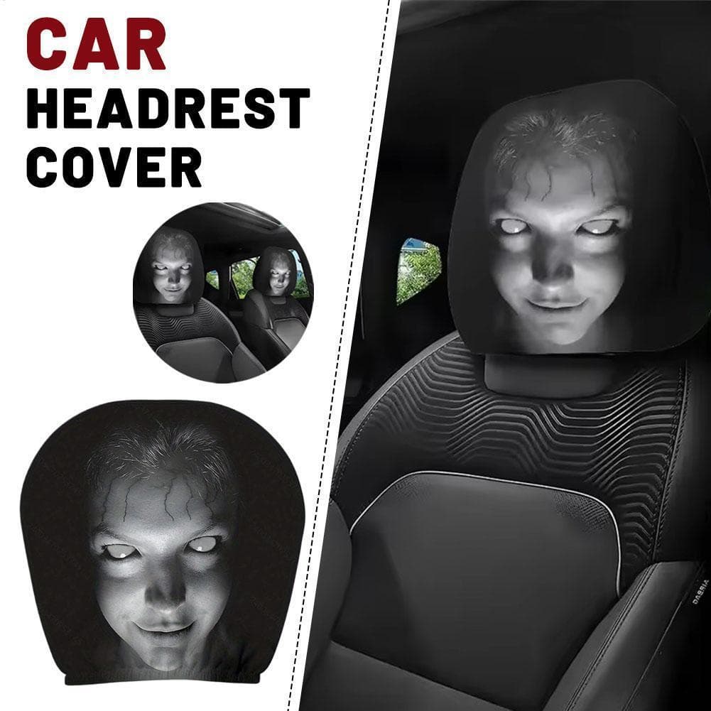 Capas Para Encosto De Cabeça De Carro , Universal , Elástico , Tema De Terror , Design De Caveira , Engraçado , Brincalh
