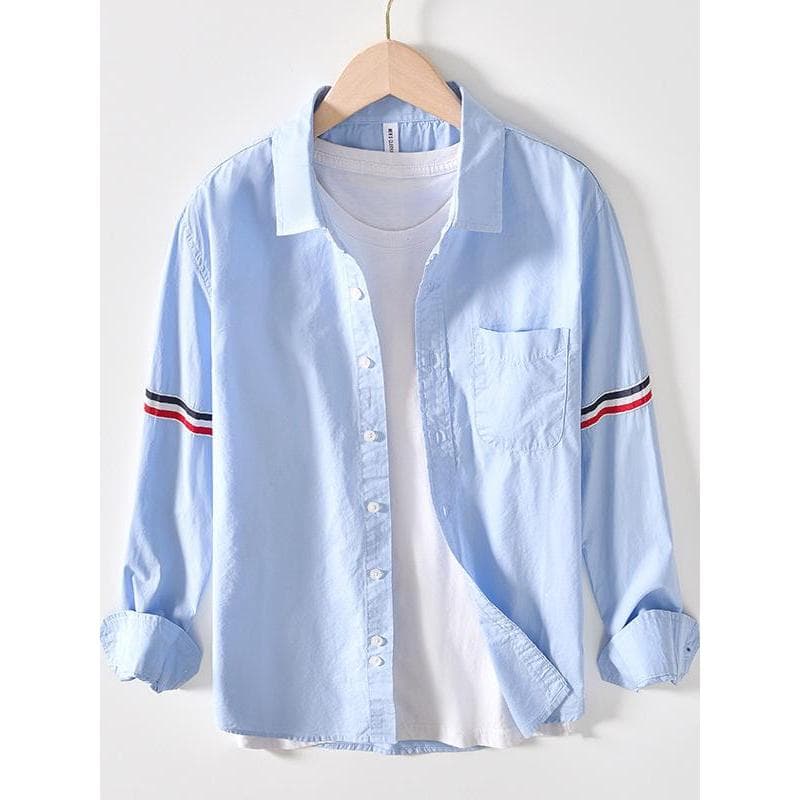 Primavera outono novo estilo masculino casual camisa de manga comprida masculina puro algodão High-End camisa de algodão