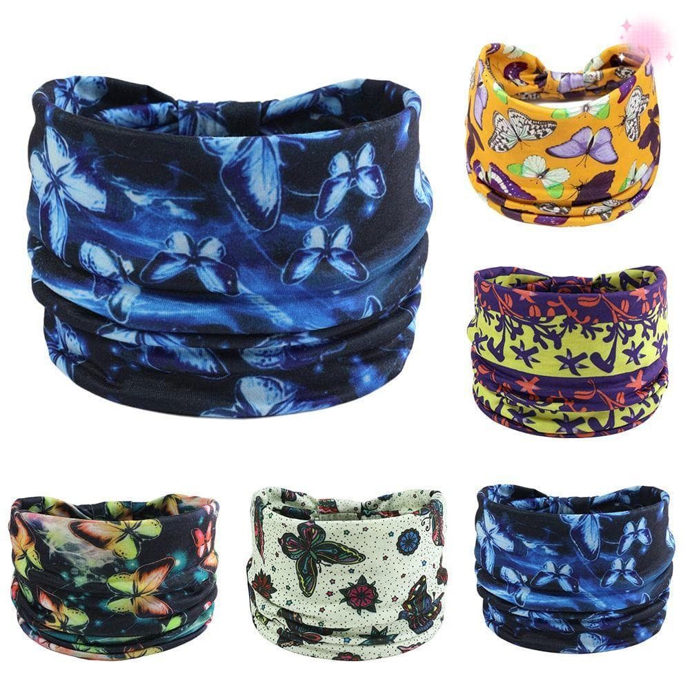 Tiara Perfumada Para Esportes De Ioga , Turbante Elástico De Borboleta Boêmia , Lenço De Cabeça Estampado Com Nó Vintage