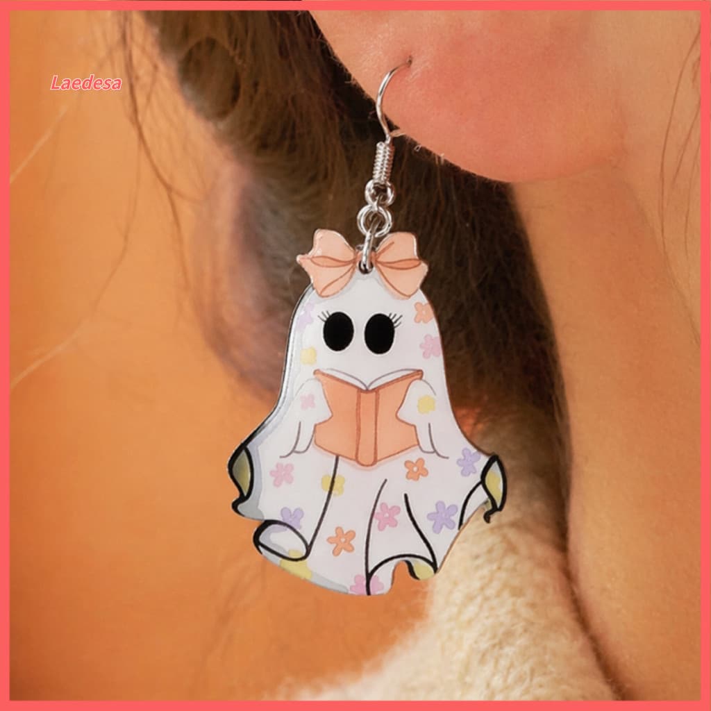 Ghost Drop Earrings Cute Halloween Jewelry for Women Girls – Lightweight Acrylic Sweet Bowknot Perfect for Southeast