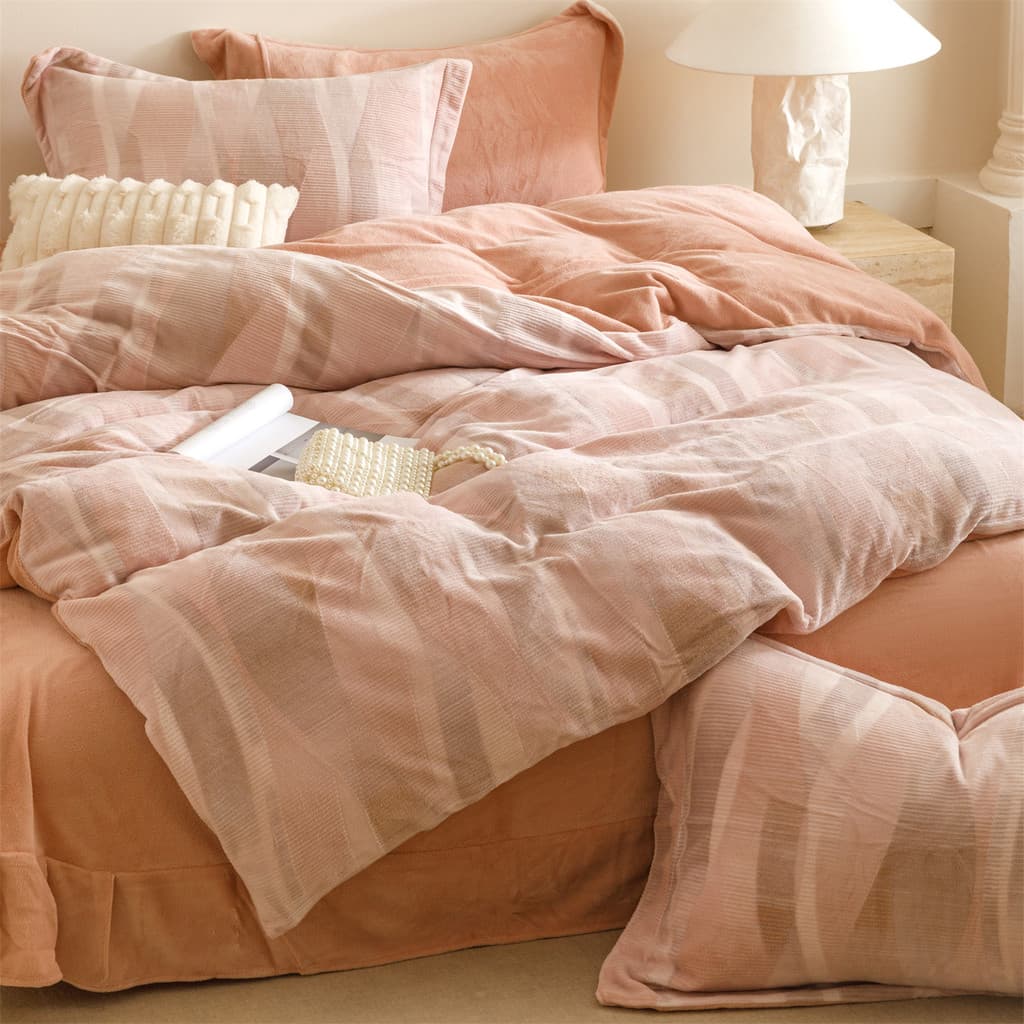 Inverno leite velo conjunto de quatro peças High-End engrossado Coral velo flanela quente flanela mais velo colcha capa