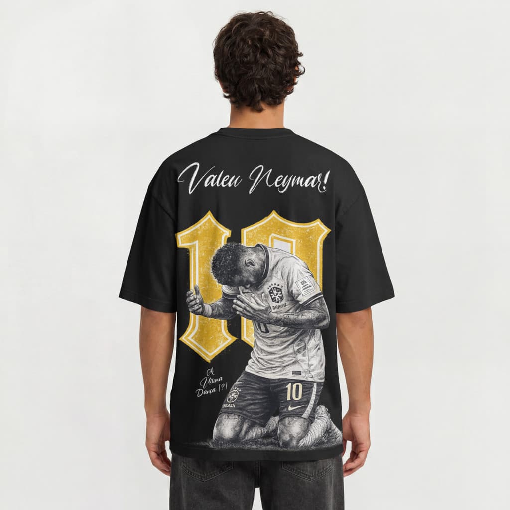 Camiseta Neymar jr Menino Ney 2026 Estampa Futebol Brasil Hexa Copa 2026 Algodão Premium Camisa Blusa Unissex