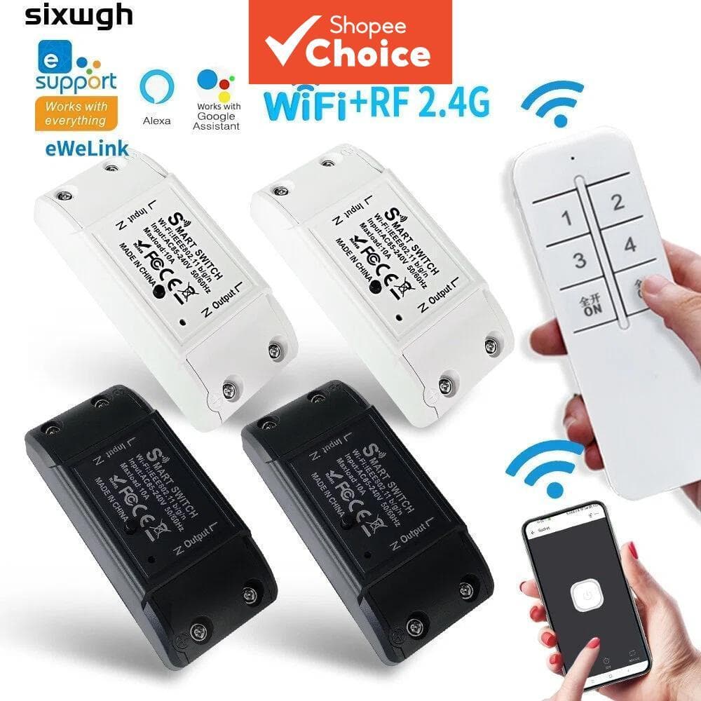 EWeLink WiFi Interruptor Inteligente Módulo De Relé Sem Fio Funciona Com Alexa Google Home iec 320 c7 Cabo Temporizador