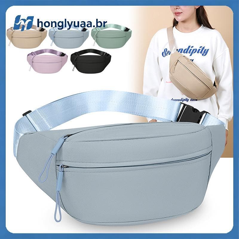 Bolsa De Cintura Moderna De Cor Sólida , À Prova D'água , Camada Dupla , Peito , Poeta Ombro , Viagem BR