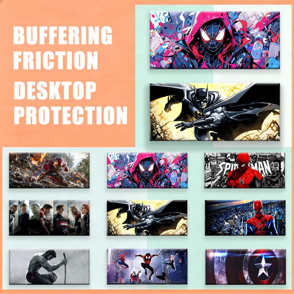 Grande Marvel Spider-Man Street Art Gaming Mouse Pad Base Antiderrapante De Alta Precisão Para Jogadores De Notebook PC