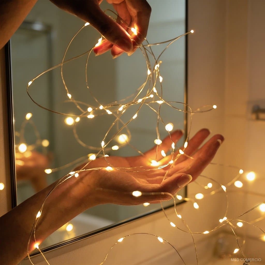 50 Pcs Luz Decorativa Branco Quente A Bateria Cria Atmosfera Acolhedora Facil Manutencao E Uso Versatil Segura E Duradou
