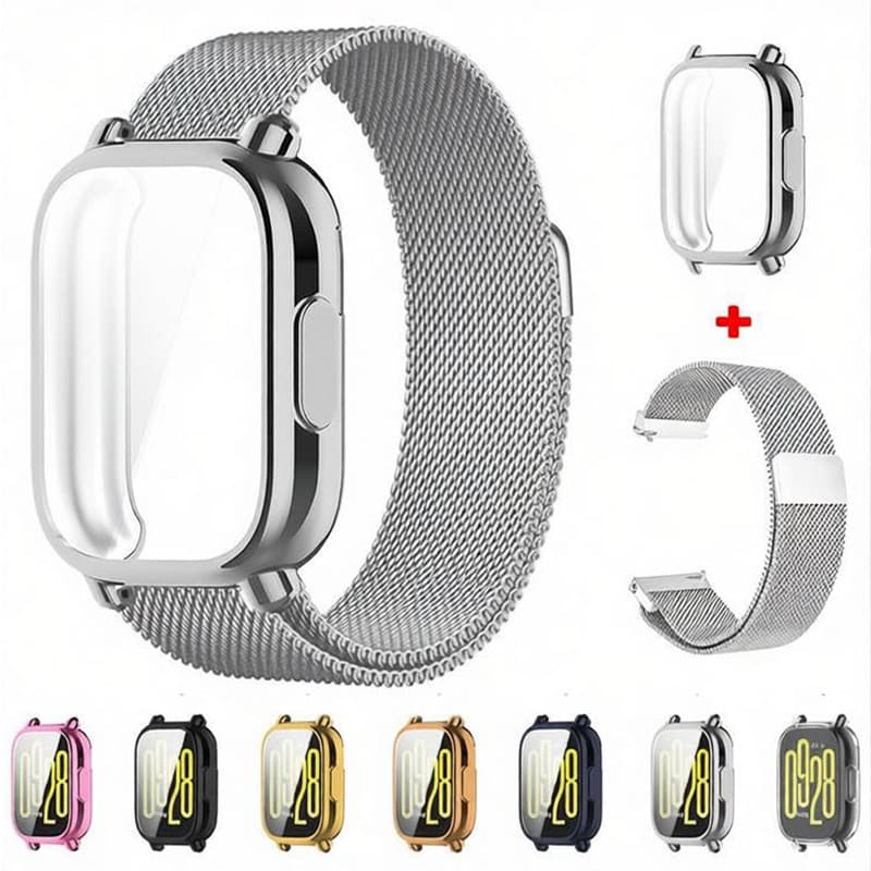 Pulseira Milanesa 22mm + Capa TPU Para Relógio Redmi Watch 5 Active/5 Lite Capinha Strap Protetor Tela Acessórios