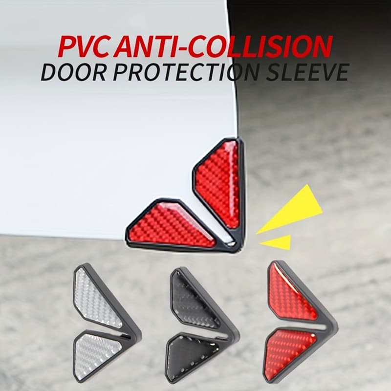 2026 Novo 2 Pcs Adesivo Anticolisão De Canto De Porta De Carro Em Fibra De Carbono Modificado Capa Protetora Universal F