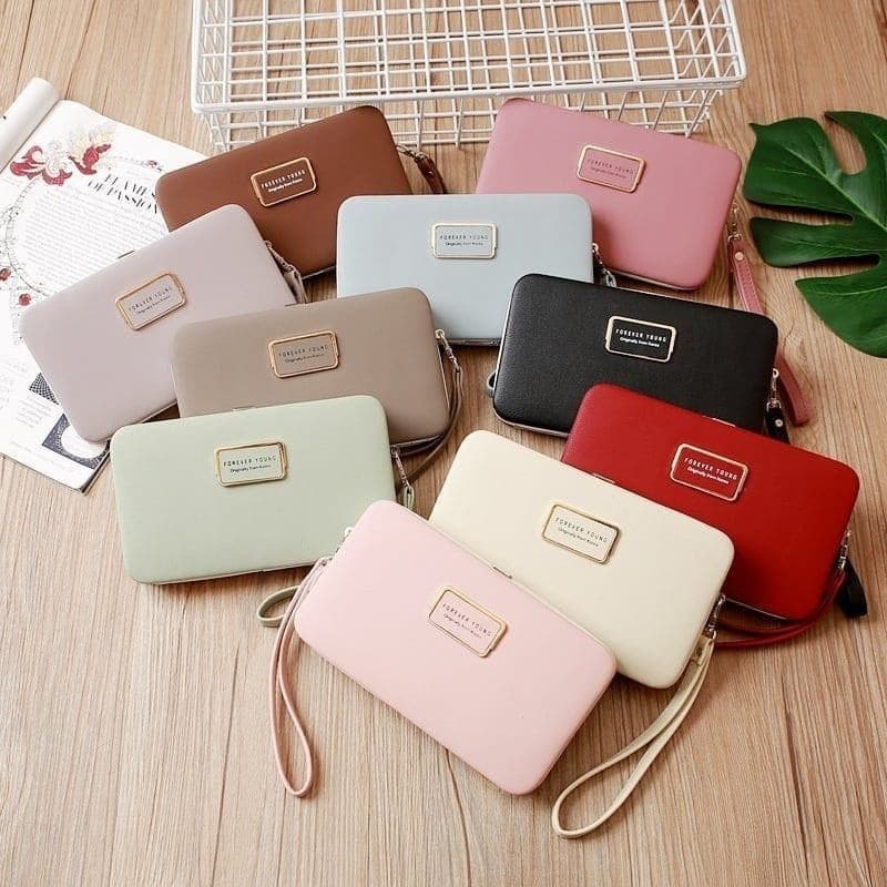 Carteira Feminina Fashion Lady Bolsas De Pulso Moedas Cartão forever young fechamento de pressão