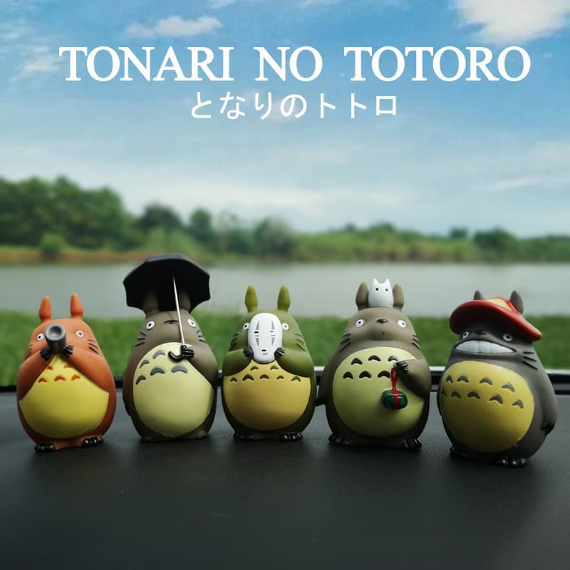 5Style 10cm Anime Hayao Miyazaki Studio Ghibli Totoro Figura No Face Man Q Versão Carro Decoração Figuras De Ação Em PVC
