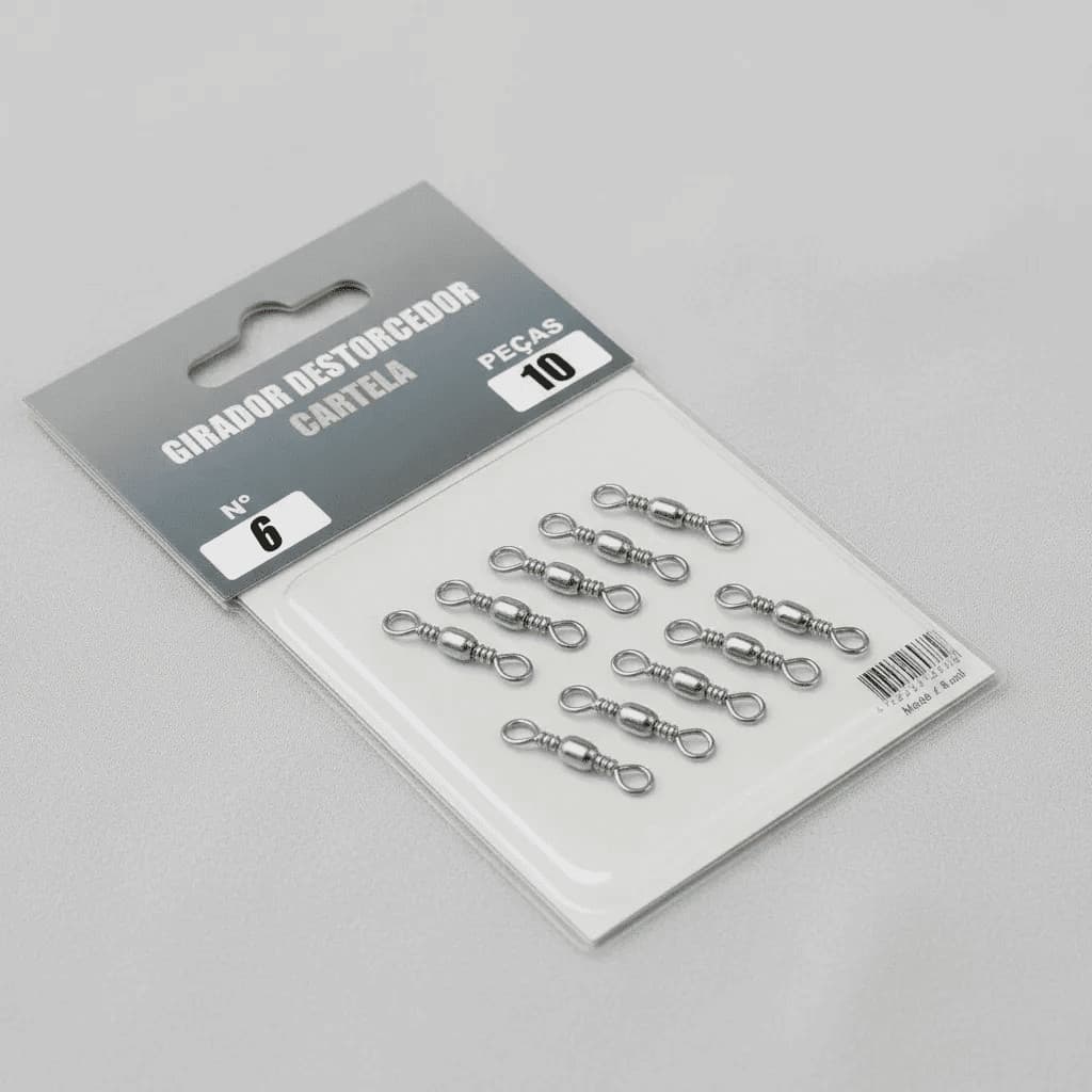 Girador Destorcedor de Pesca Nickel Pacote com 10 un - N 6