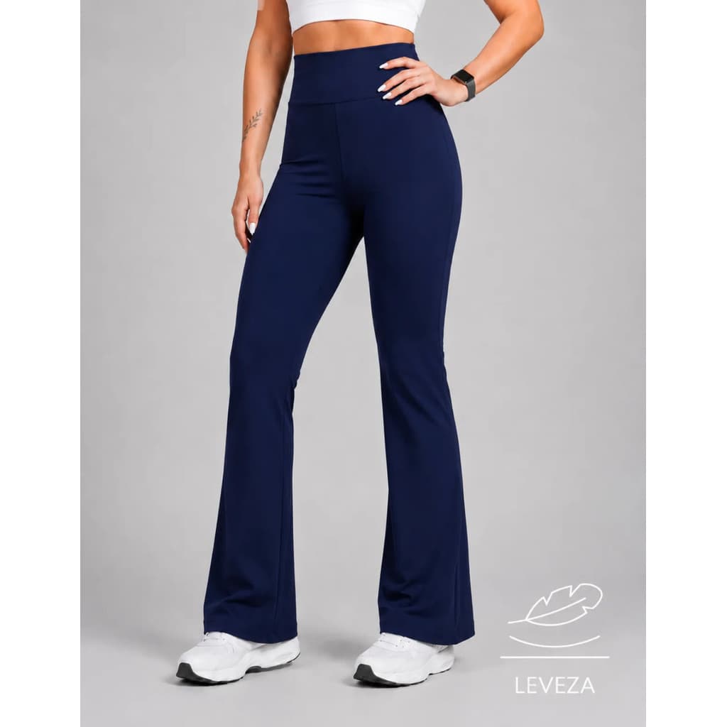 Calça Legging Flare Leg Cintura Alta Feminina Zero Transparência Bailarina Academia