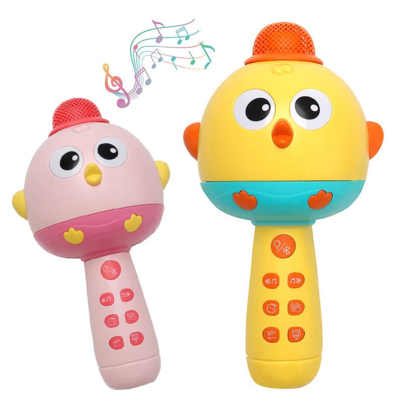 Microfone Bluetooth Infantil Para Contar Histórias E Música Com Luz