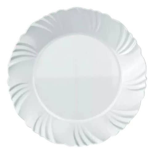 Kit Pratos Sobremesa Vidro Temperado Branco Nadir Figueiredo 19cm 12un Pétala