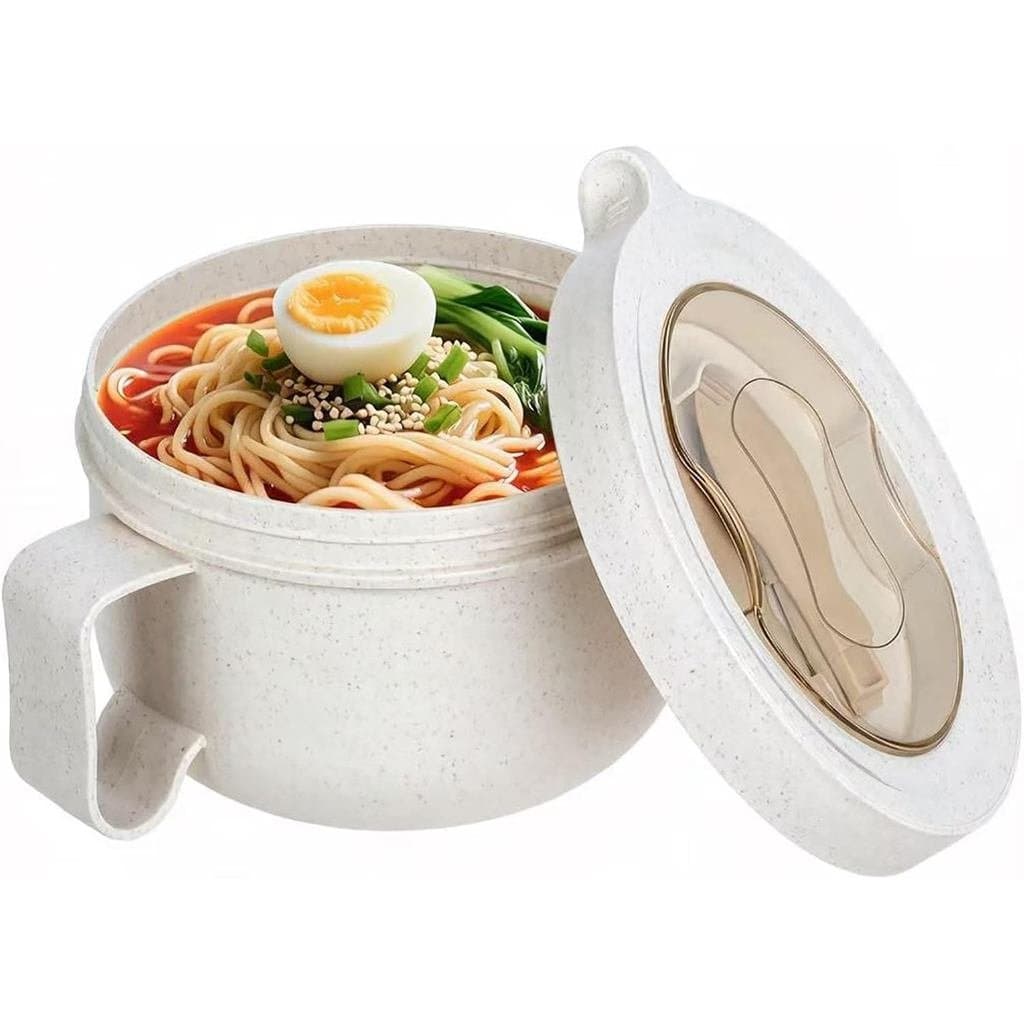 Conjunto de Tigelas para Micro-ondas OZY com Tampas e Alças, Caneca para Macarrão Instantâneo, Aveia, Salada, Sopa, Cere