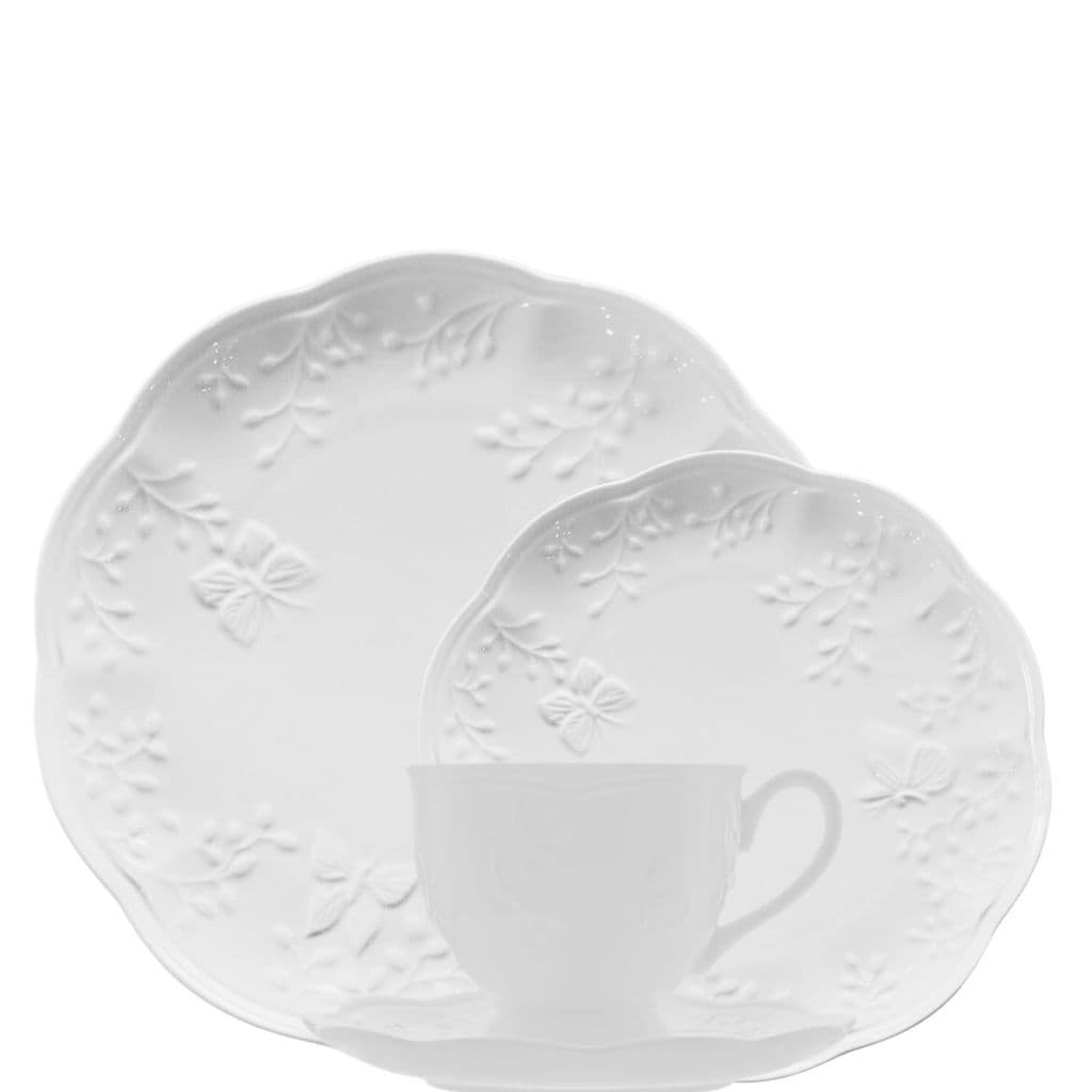 Aparelho de Jantar e Chá 18pçs Porcelana New Bone Butterfly Flower Lyor