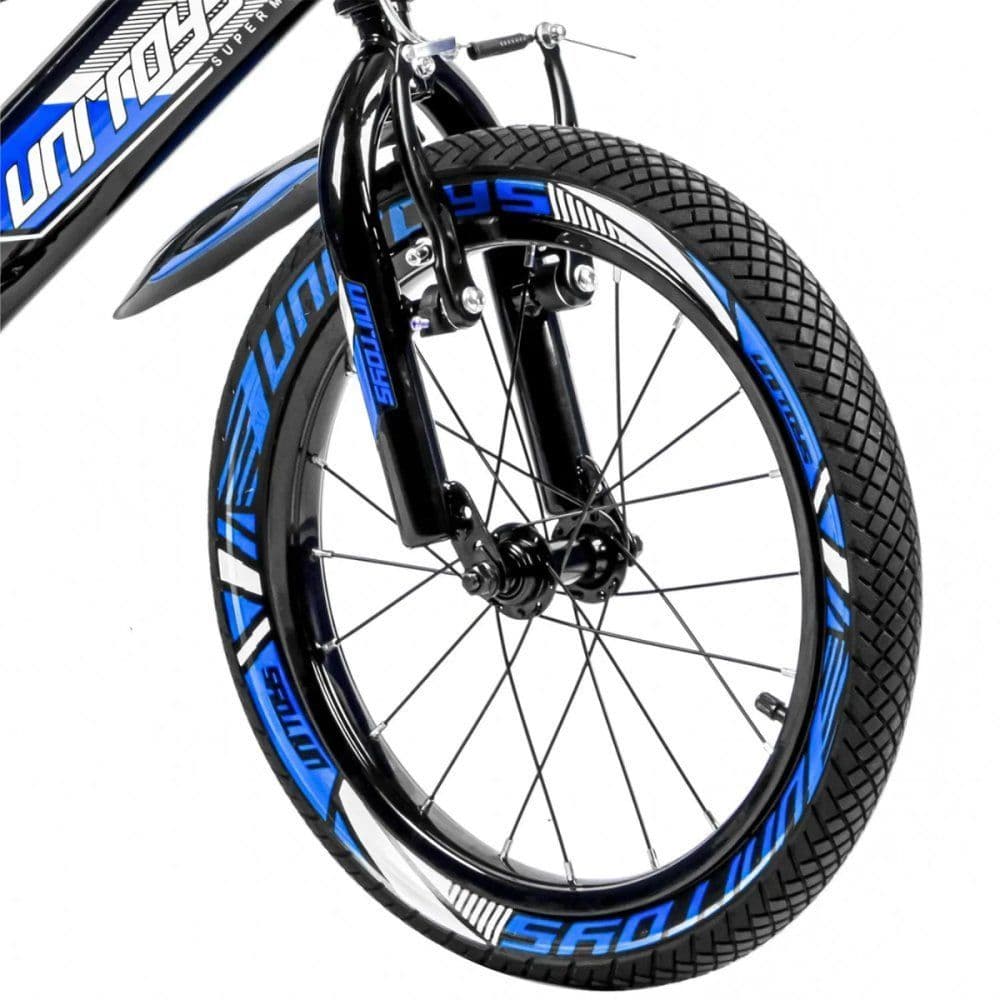 Bicicleta Infantil Pro Aventura Aro 16 Com Rodinhas - Azul Unitoys Brinquedo Educativo Criança Presente