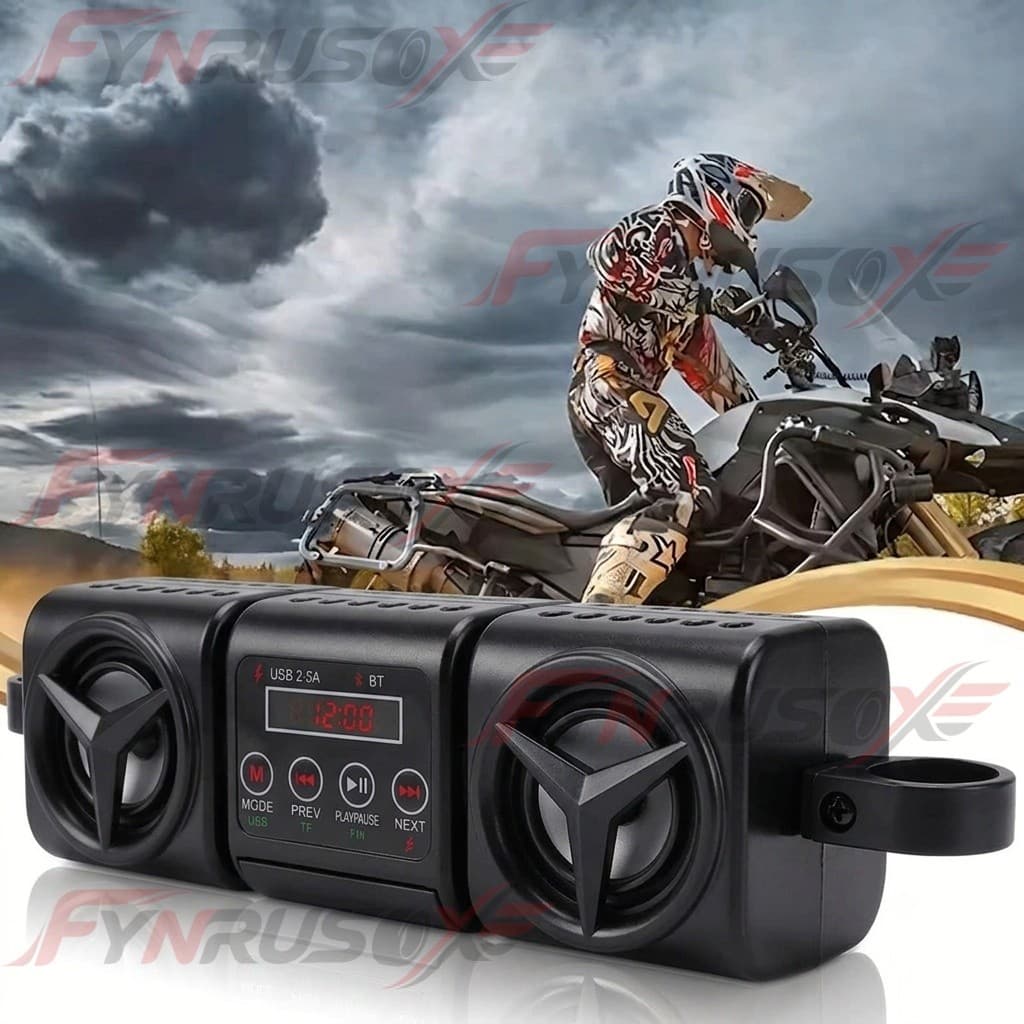 Sistema De Áudio Para Motocicleta À Prova D'água , Alto-Falante Guidão , USB TF , Bluetooth , Rádio FM Falantes MP3
