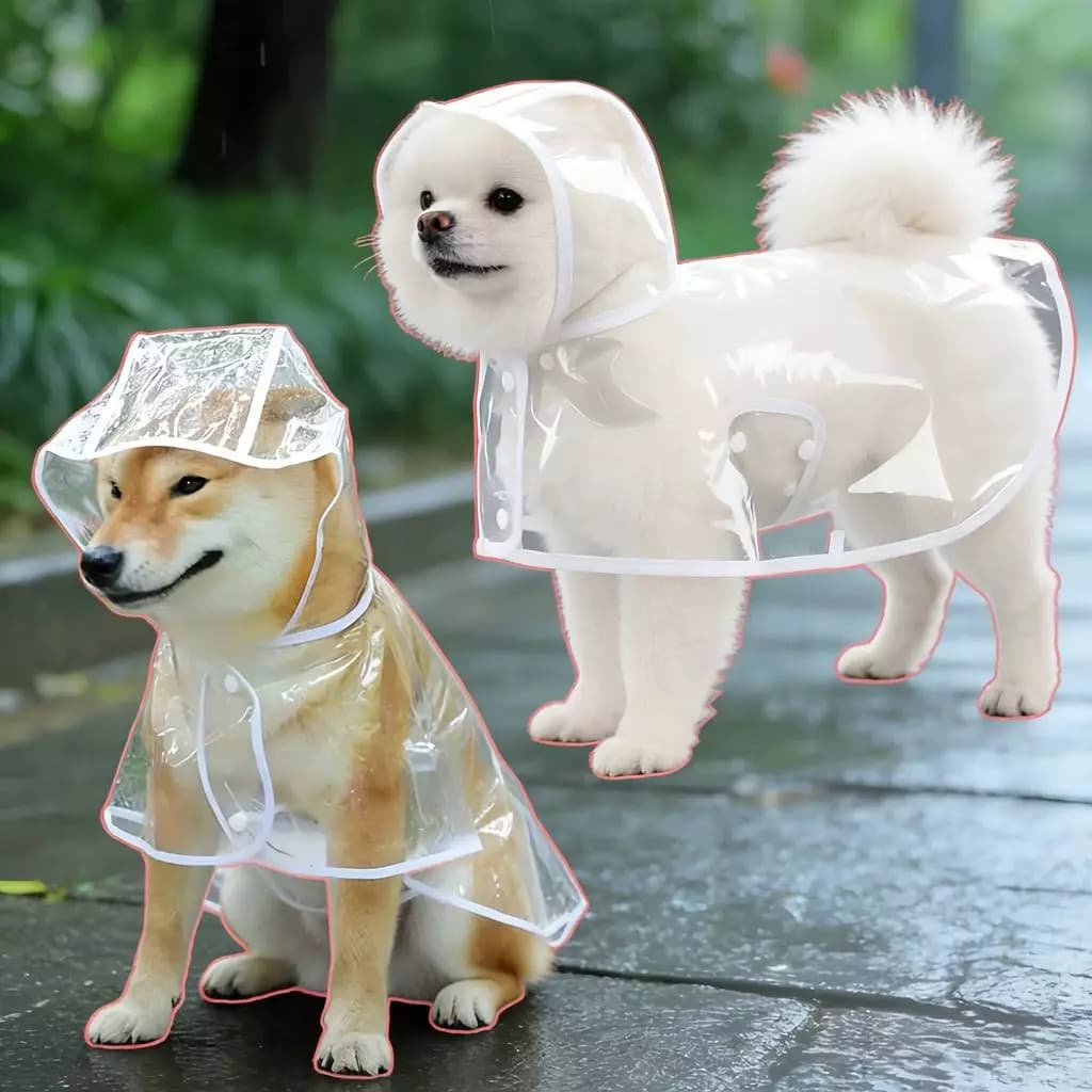 Capa de Chuva Pet Impermeável Proteção Cachorro Grande Médio Pequeno Porte Passeio Chuva JUMP samba