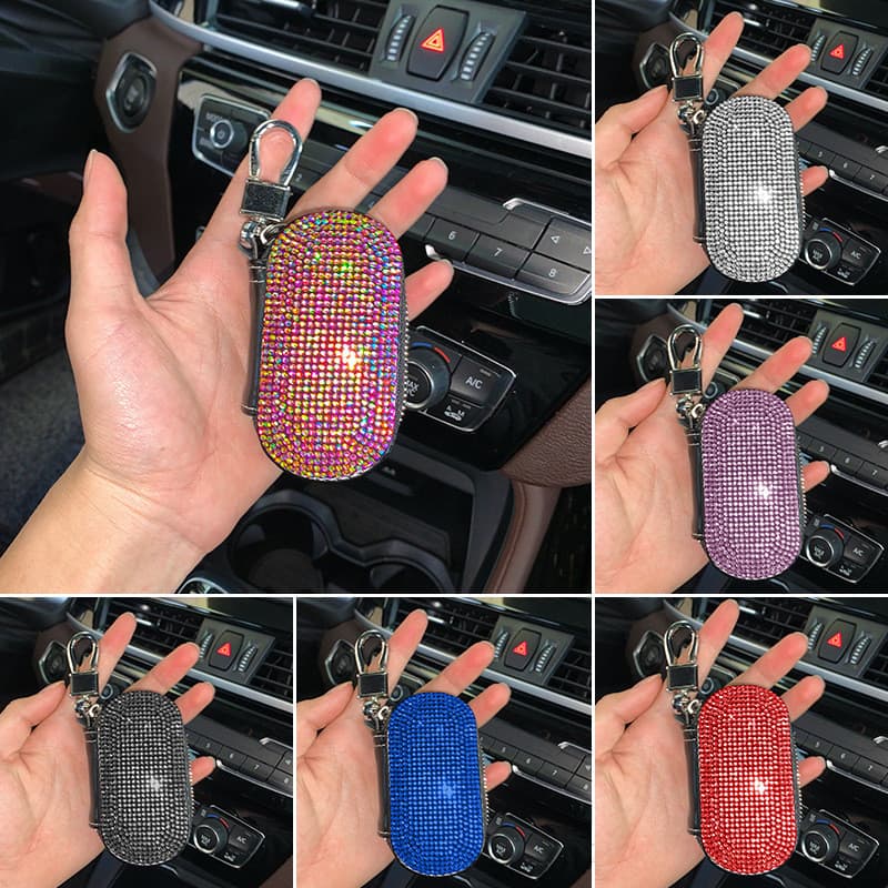 Chaveiro do carro bonito feminino quente diamante chave saco carro saco de controle remoto