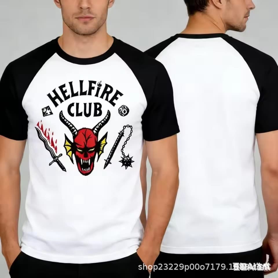 Stranger Things Niutou 3D impresso transfronteiriço novo estilo infantil pulôver Casual gola redonda camiseta de manga c
