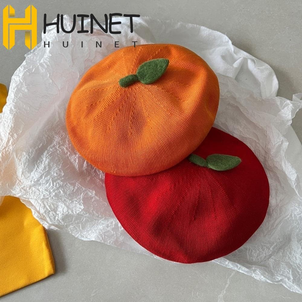 Boina Laranja HUINET, Chapéu de Tomate Divertido e Criativo, Chapéu de Rua Estiloso, Retrô, Casual e Fofo CC7H