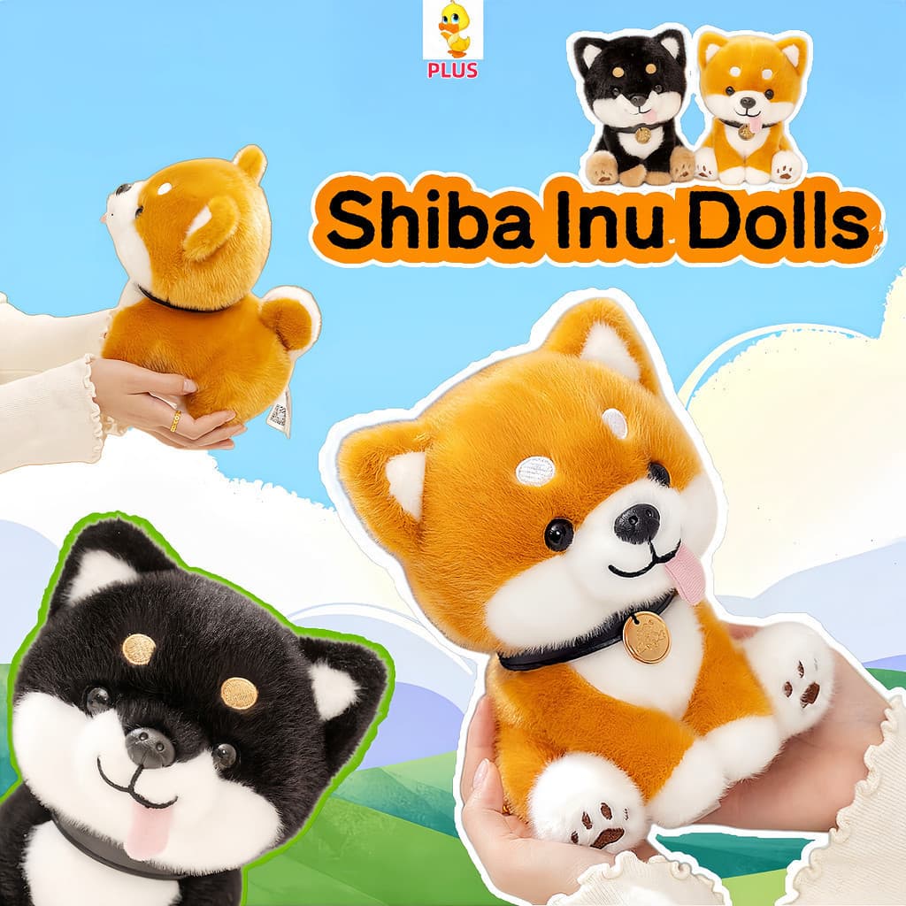 Mais ✨ 22cm Kawaii Shiba Plush Boneca Fofo Cachorro Brinquedos Divertidos Puppy Plushie Brinquedo De Pelúcia Presentes P